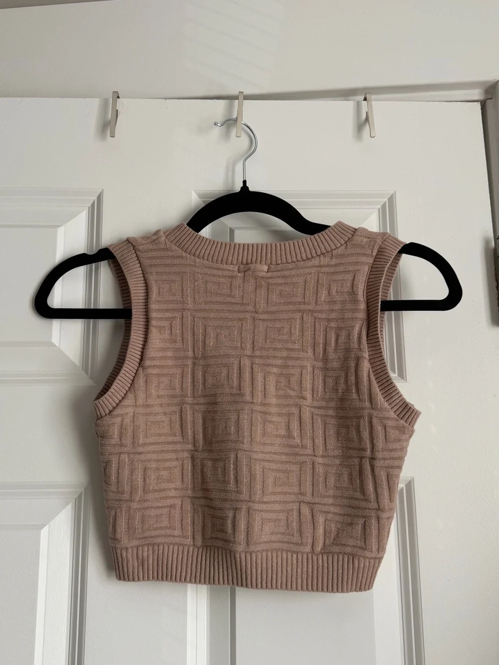 debut Textured Knit Tank Top in Blush Taupe